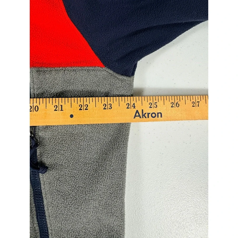 The North Face Mens XL Full Zip Up Fleece Jacket Colorblock Orange Grey Blue